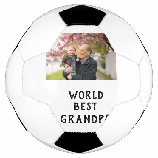 World best Grandpa photo name father's day grandpa サッカーボール (正面)