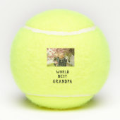 World best Grandpa photo name father's day grandpa テニスボール (裏面)