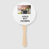 World best Grandpa photo name father's day grandpa ハンドファン (裏面)