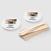 World best Grandpa photo name father's day grandpa ハンドファン (組立なし)