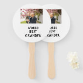 World best Grandpa photo name father's day grandpa ハンドファン (正面&裏面)