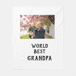 World best Grandpa photo name father's day grandpa フリースブランケット