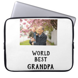 World best Grandpa photo name father's day grandpa ラップトップスリーブ