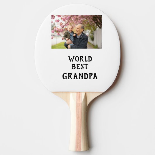 World best Grandpa photo name father's day grandpa 卓球ラケット (正面)