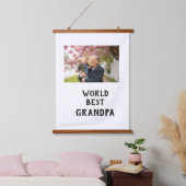 World best Grandpa photo name father's day grandpa 吊り下げ型タペストリー (寝室)