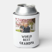 World best Grandpa photo name father's day grandpa 缶クーラー (缶正面)
