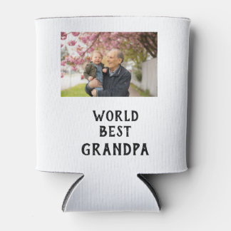 World best Grandpa photo name father's day grandpa 缶クーラー