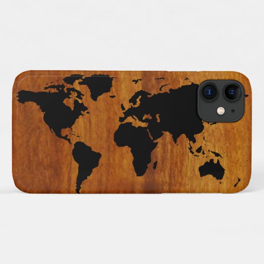 world black graphic map Case-Mate iPhoneケース (裏面(横))