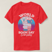World Book Day Everyday Chubby Cat Reader World Tシャツ (デザイン正面)