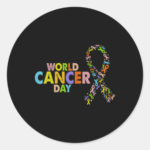 World Cancer Day Ribbon Support Cancer All Ribbon ラウンドシール
