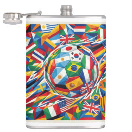 World Cup 2026 Nations Flag Soccer Ball Glass Mug フラスク
