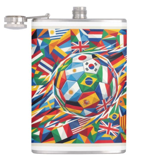 World Cup 2026 Nations Flag Soccer Ball Glass Mug フラスク (オープン)