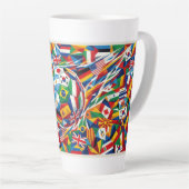 World Cup 2026 Nations Flag Soccer Ball Latte Mug カフェラテマグ (右アングル)