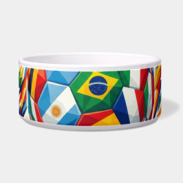 World Cup 2026 Nations Flag Soccer Ball Pet Bowl ボウル