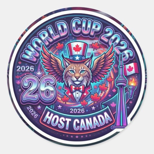 World Cup 2026 North America Host Canada ラウンドシール (正面)