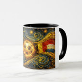 World Cup 2026 Starry Night Soccer Mug マグカップ (正面右)