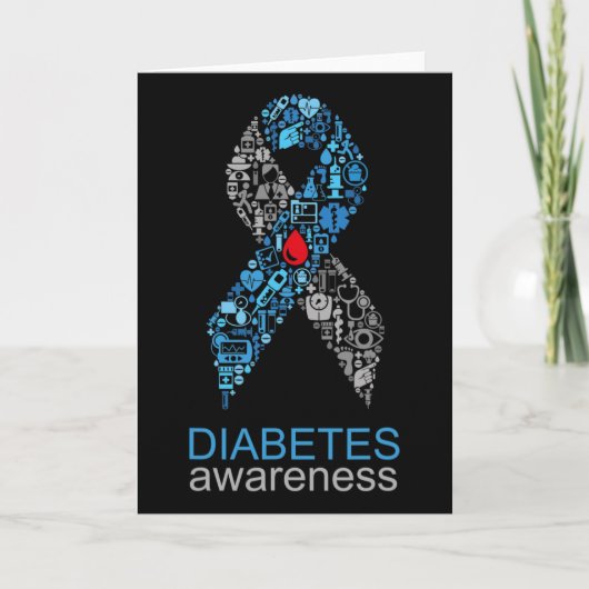 World Diabetes Day Diabetes Awareness Ribbon  カード (正面)