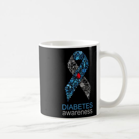 World Diabetes Day Diabetes Awareness Ribbon  コーヒーマグカップ (右)