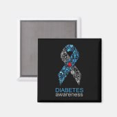 World Diabetes Day Diabetes Awareness Ribbon  マグネット (正面/裏面)