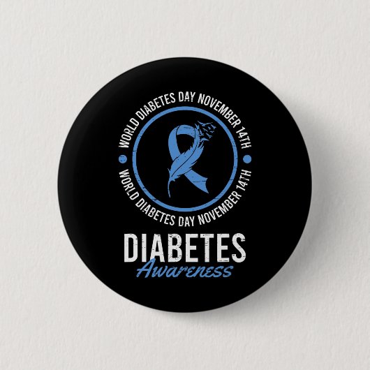 World Diabetes Day November Disease Awareness Insu 缶バッジ (正面)