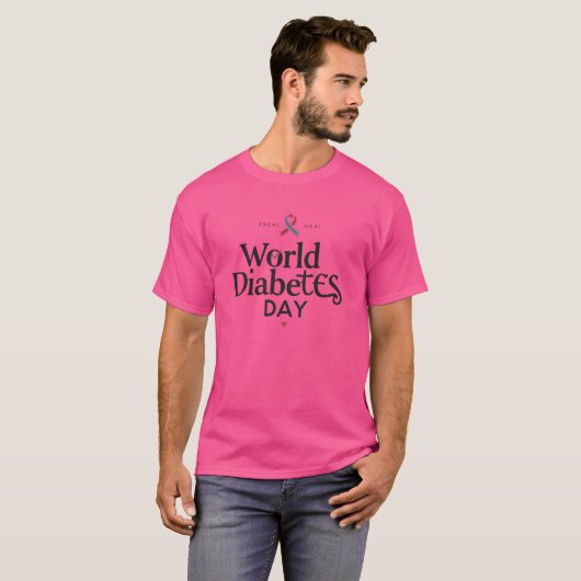 World Diabetes Day Silhouette Vector Illustration Tシャツ (正面フル)
