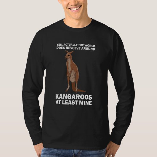 world does revolve around kangaroos kangaroo tシャツ (正面)