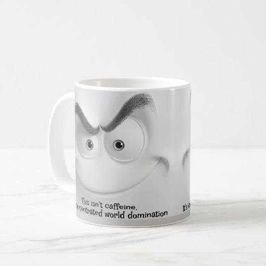 World Domination Add Name Message, Expressive Face コーヒーマグカップ (正面左)