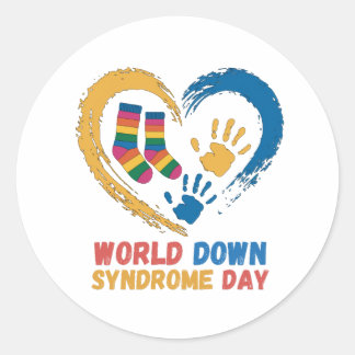 World Down Syndrome Day Awareness family Support ラウンドシール