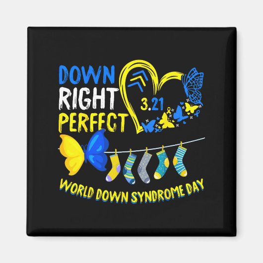 World down syndrome day march 21 down right perfec マグネット (正面)