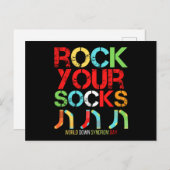 World Down Syndrome Day Rock Your Socks ポストカード (正面/裏面)