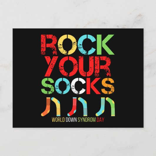 World Down Syndrome Day Rock Your Socks ポストカード (正面)