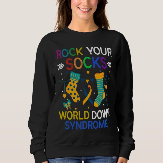 World Down Syndrome Day  Rock Your Socks Awareness スウェットシャツ (正面)
