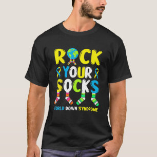 World Down Syndrome Day T Rock Your Socks Awarenes Tシャツ