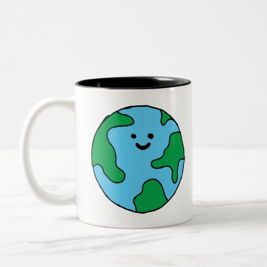 World Ecofly Icon Happy Earth Clipアートエコフライ ツートーンマグカップ (左)