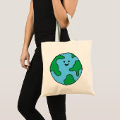 World Ecofly Icon Happy Earth Clipアートエコフライ トートバッグ (正面(商品))