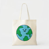 World Ecofly Icon Happy Earth Clipアートエコフライ トートバッグ (正面)