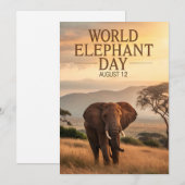World Elephant Day African Savanna Art シーズンカード (正面/裏面)