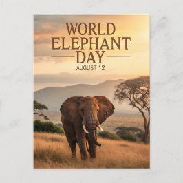 World Elephant Day African Savanna Art ポストカード
