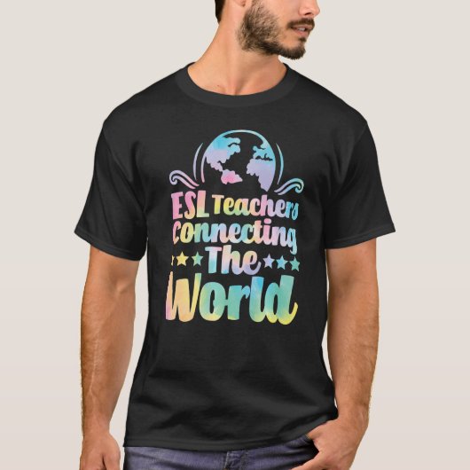 World English Virtualを接続するESL先生 Tシャツ (正面)