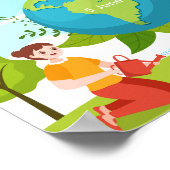  World Environment Day Custom Text Planting Trees ポスター (角)