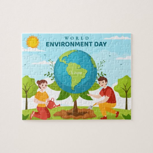 World Environment Day Tree Planting ジグソーパズル (横)