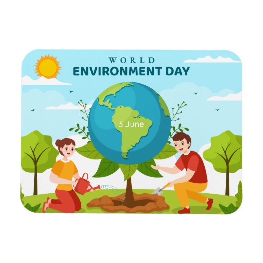 World Environment Day Tree Planting マグネット (横)