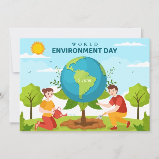 World Environment Day Tree Planting Flat Card (正面)