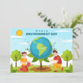 World Environment Day Tree Planting Flat Card (スタンド正面)