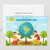 World Environment Day Tree Planting Flat Card (正面/裏面)