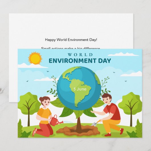 World Environment Day Tree Planting Flat Card (正面/裏面)