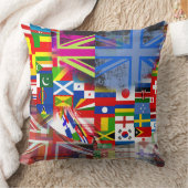 World Flag Distressed Glitch Abstract Collage  クッション (ブランケット)