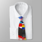 World Flag Global Glitch Abstract Collage  ネクタイ (タイ)