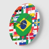 World Flags Wall Clock – International Decor ラージ壁時計 (傾斜)