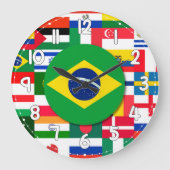 World Flags Wall Clock – International Decor ラージ壁時計 (正面)